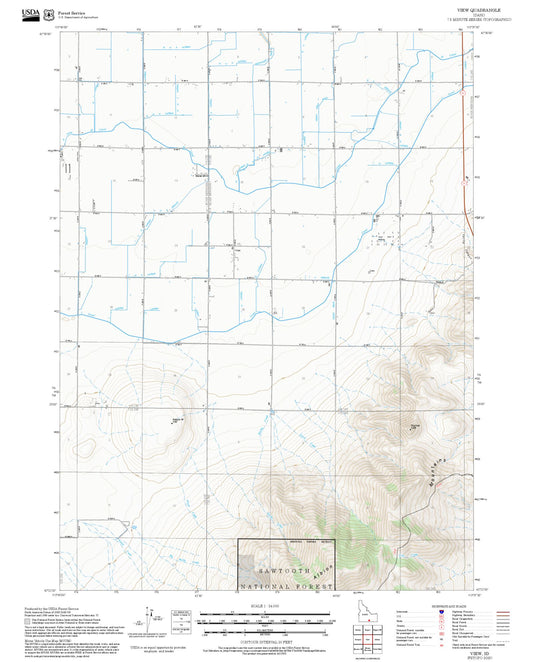 2025 Forest Service Topo Map of View Idaho