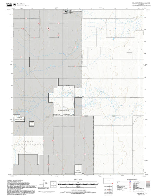 2025 Forest Service Topo Map of Vilas South Colorado