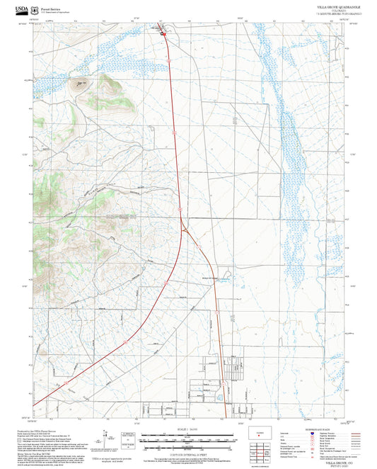 2025 Forest Service Topo Map of Villa Grove Colorado