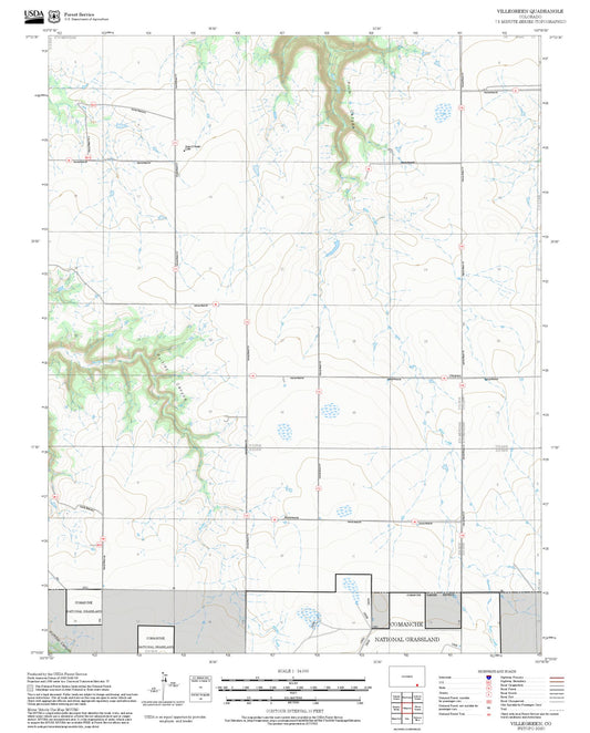 2025 Forest Service Topo Map of Villegreen Colorado