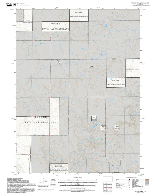 2025 Forest Service Topo Map of Vim School Colorado