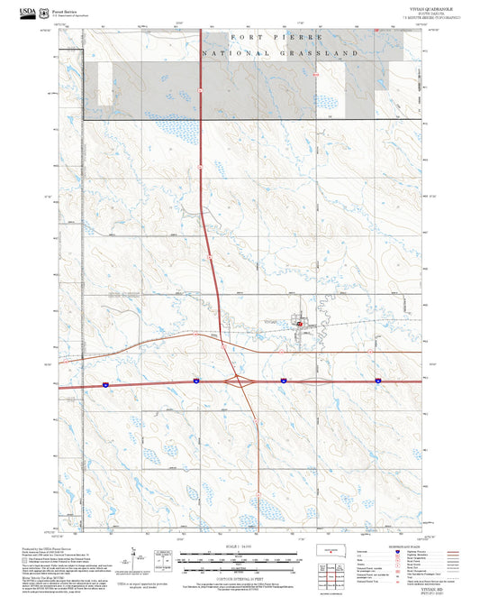 2025 Forest Service Topo Map of Vivian South Dakota
