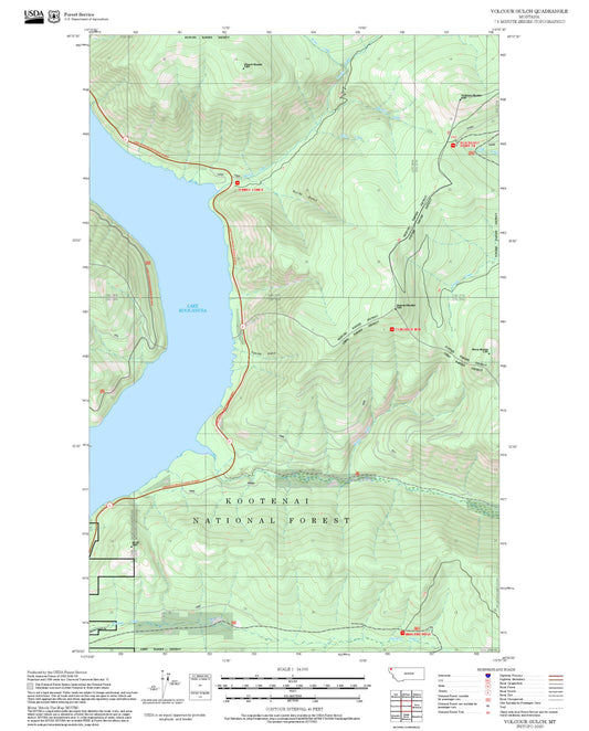 2025 Forest Service Topo Map of Volcour Gulch Montana