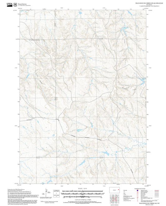 2025 Forest Service Topo Map of Wagonhound Creek NE Wyoming