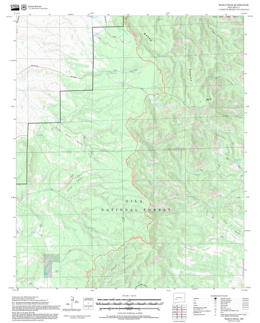 2025 Forest Service Topo Map of Wahoo Peak New Mexico