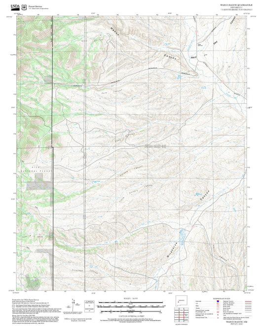 2025 Forest Service Topo Map of Wahoo Ranch New Mexico