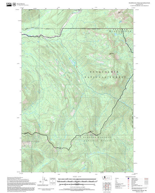 2025 Forest Service Topo Map of Wahpenayo Peak Washington