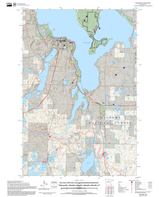2025 Forest Service Topo Map of Walker Minnesota