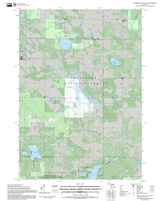 2025 Forest Service Topo Map of Walkerville East Michigan