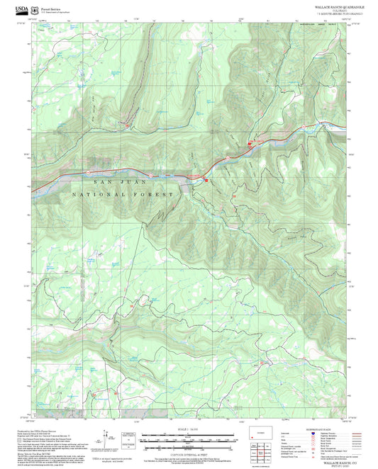 2025 Forest Service Topo Map of Wallace Ranch Colorado