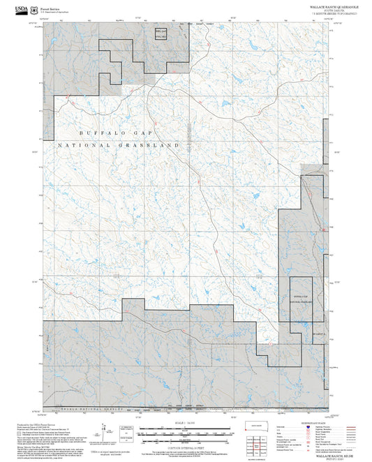 2025 Forest Service Topo Map of Wallace Ranch South Dakota