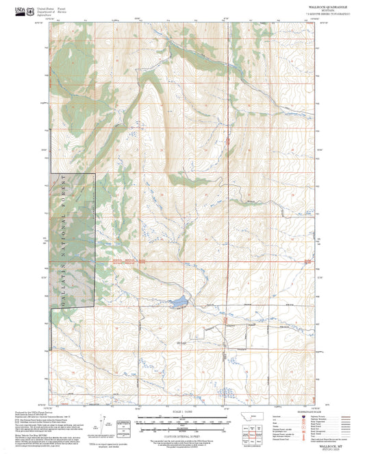 2025 Forest Service Topo Map of Wallrock Montana