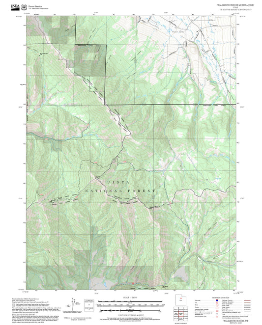 2025 Forest Service Topo Map of Wallsburg Ridge Utah
