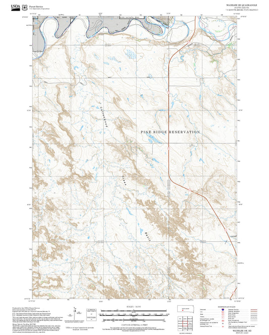 2025 Forest Service Topo Map of Wanblee NE South Dakota