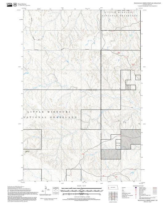 2025 Forest Service Topo Map of Wannagan Creek West North Dakota