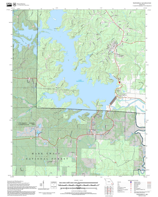2025 Forest Service Topo Map of Wappapello Missouri