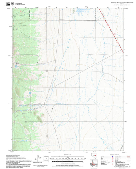 2025 Forest Service Topo Map of Ward Charcoal Ovens Nevada