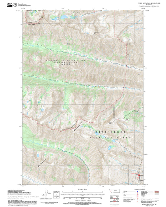 2025 Forest Service Topo Map of Ward Mountain Montana