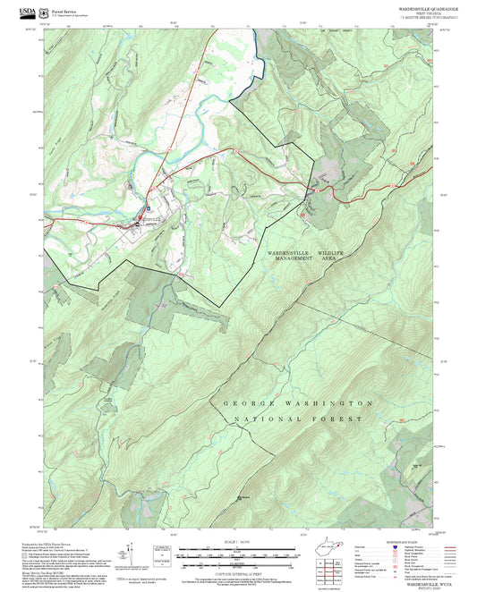 2025 Forest Service Topo Map of Wardensville West Virginia