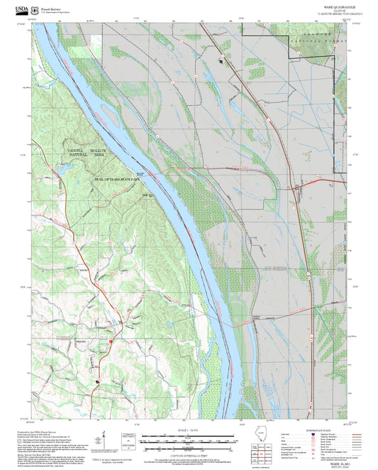 2025 Forest Service Topo Map of Ware Illinois