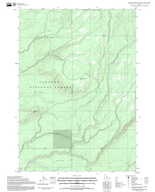 2025 Forest Service Topo Map of Warm River Butte Idaho