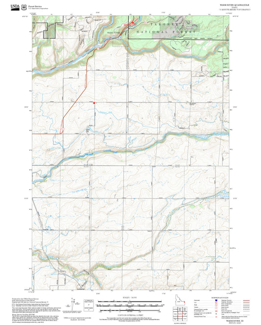 2025 Forest Service Topo Map of Warm River Idaho