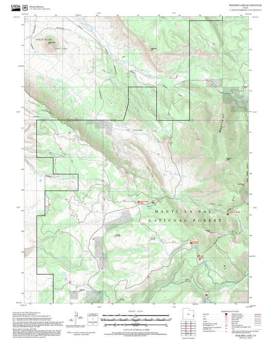 2025 Forest Service Topo Map of Warner Lake Utah