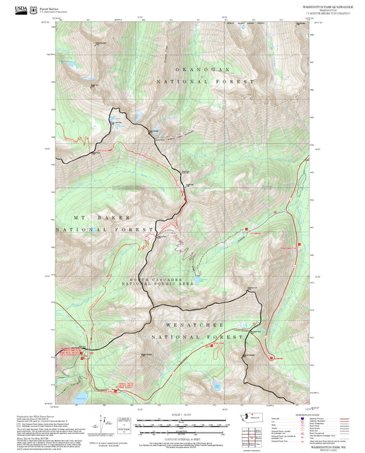 2025 Forest Service Topo Map of Washington Pass Washington