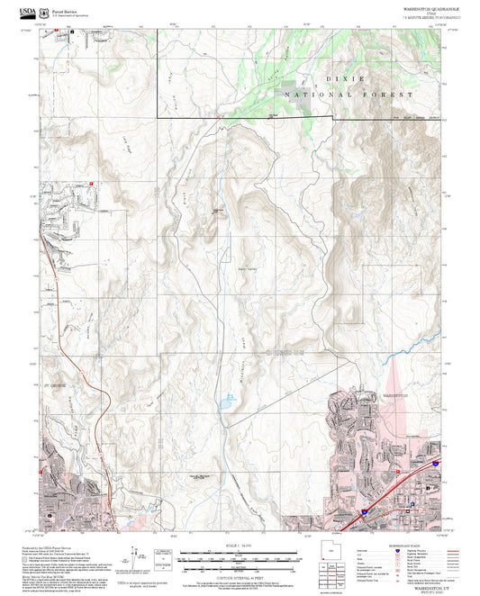 2025 Forest Service Topo Map of Washington Utah
