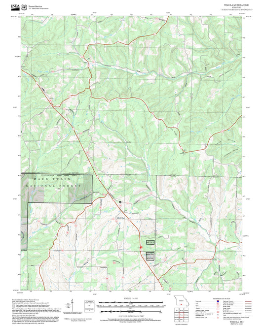 2025 Forest Service Topo Map of Wasola Missouri