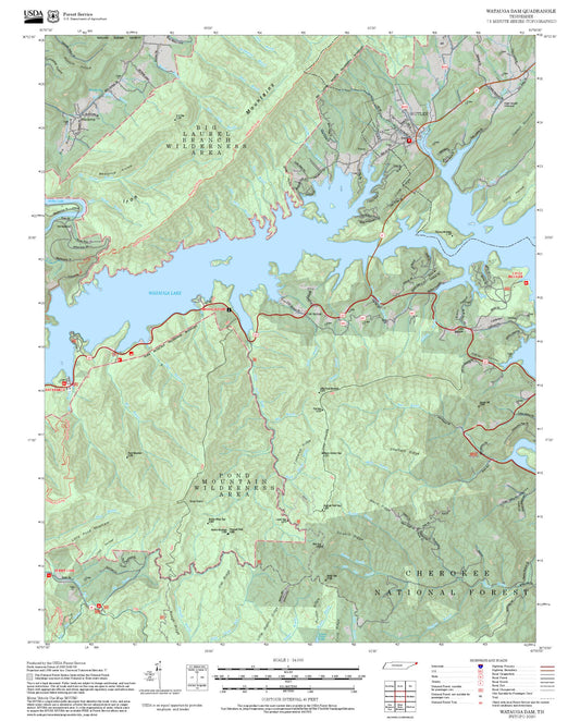 2025 Forest Service Topo Map of Watauga Dam Tennessee