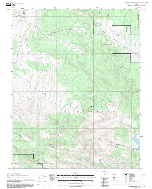2025 Forest Service Topo Map of Water Canyon Peak Utah