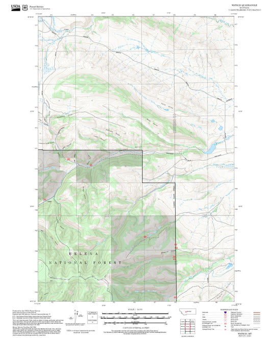 2025 Forest Service Topo Map of Watson Montana