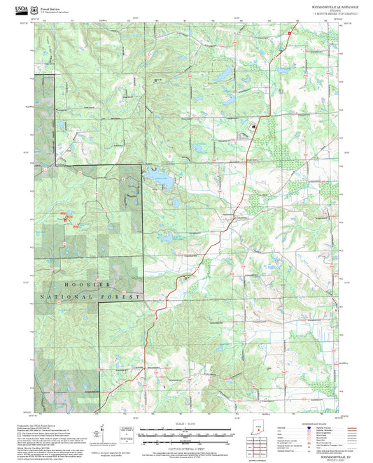 2025 Forest Service Topo Map of Waymansville Indiana