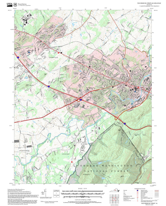 2025 Forest Service Topo Map of Waynesboro West Virginia