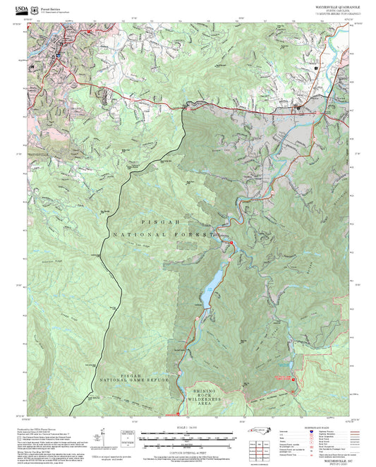 2025 Forest Service Topo Map of Waynesville North Carolina
