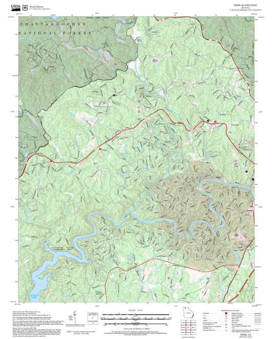2025 Forest Service Topo Map of Webb Georgia