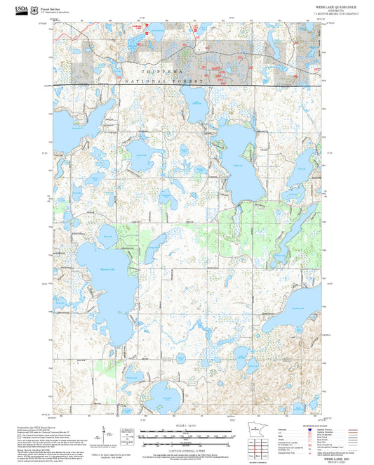 2025 Forest Service Topo Map of Webb Lake Minnesota