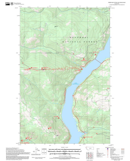 2025 Forest Service Topo Map of Webb Mountain Montana