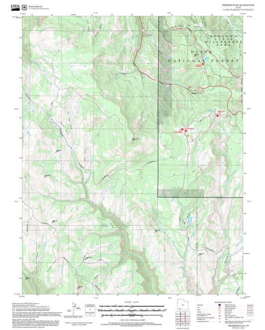 2025 Forest Service Topo Map of Webster Flat Utah