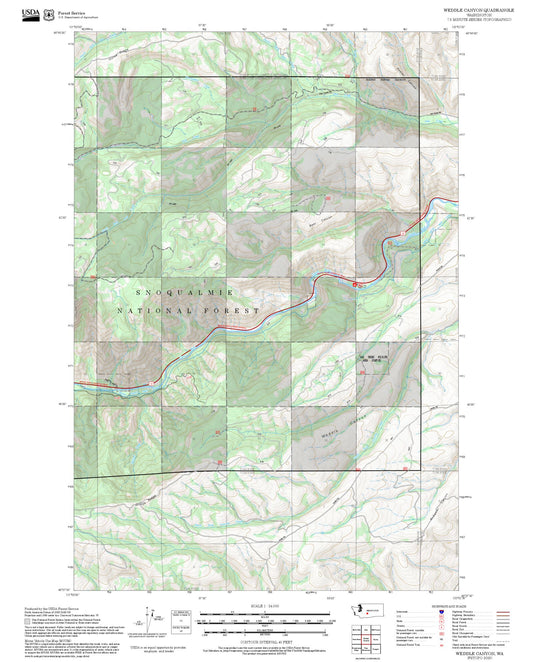 2025 Forest Service Topo Map of Weddle Canyon Washington