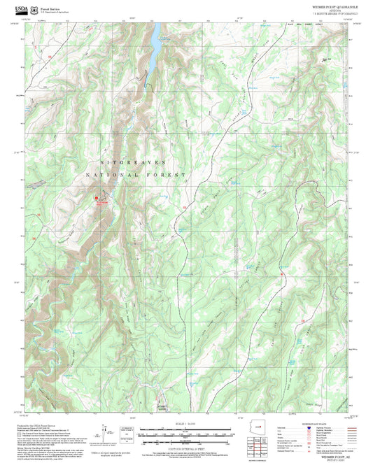 2025 Forest Service Topo Map of Weimer Point Arizona