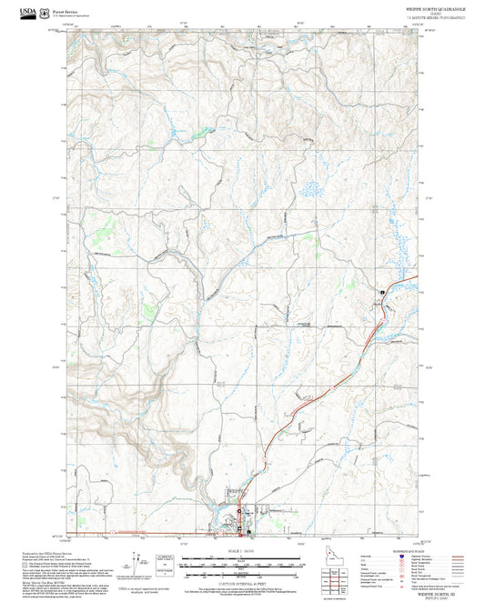 2025 Forest Service Topo Map of Weippe North Idaho