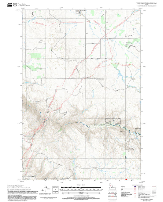 2025 Forest Service Topo Map of Weippe South Idaho