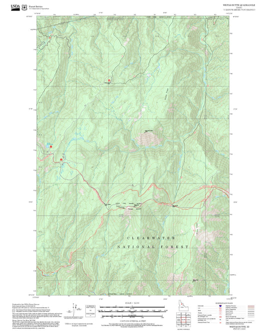 2025 Forest Service Topo Map of Weitas Butte Idaho