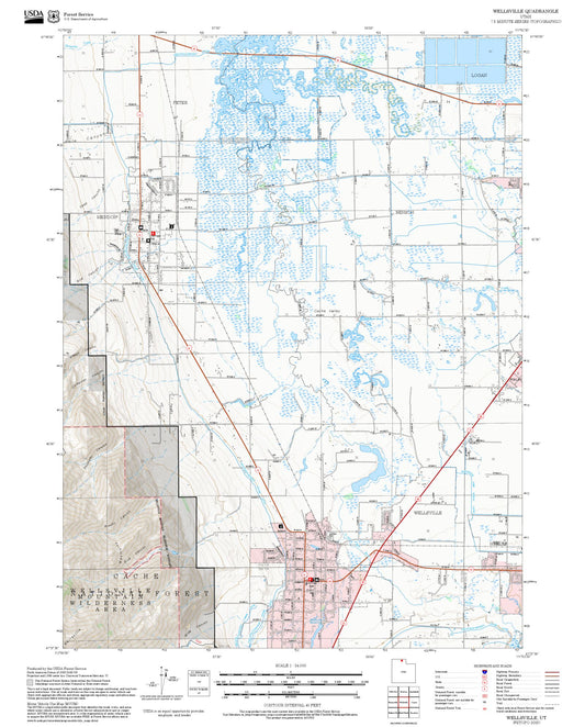 2025 Forest Service Topo Map of Wellsville Utah