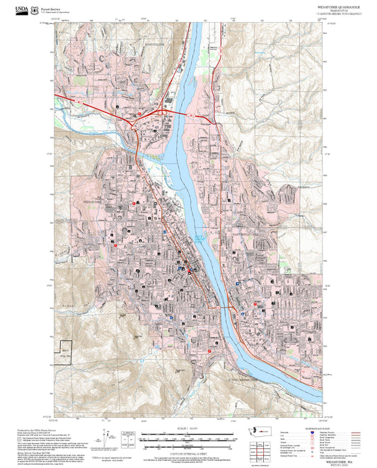 2025 Forest Service Topo Map of Wenatchee Washington