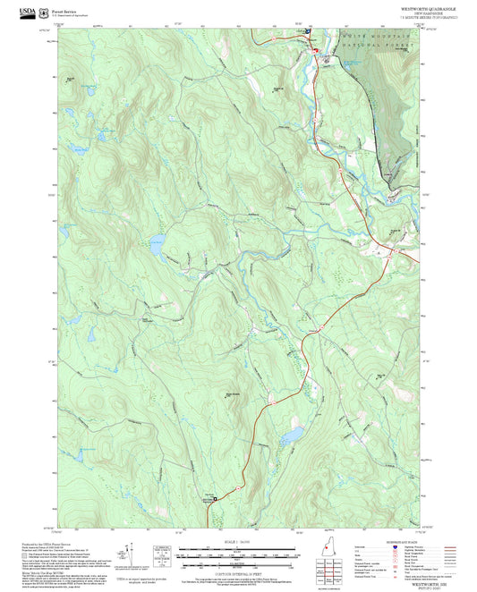 2025 Forest Service Topo Map of Wentworth New Hampshire
