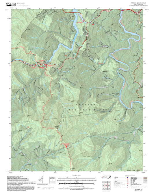 2025 Forest Service Topo Map of Wesser North Carolina