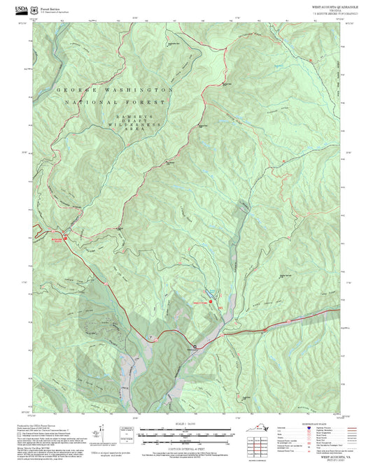 2025 Forest Service Topo Map of West Augusta Virginia